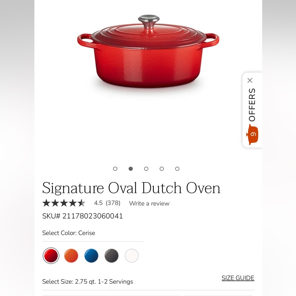 Le Creuset Cerise/Red Oval Dutch Oven 2.75 qt NIB ❤️